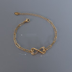 18K Gold Zircon Bracelet With Simple Style