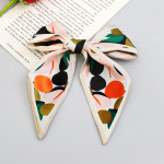 Printed Fabric Bow Ponytail Spring Clip Ladies Outing Headdress Top Clip