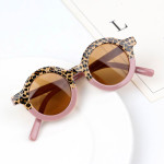 Children's Fashion Round Leopard Print Patchwork Shades