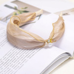 Hairband Satin Bright Silk Fabric Rhinestone Pearl Hairpin