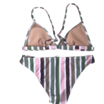 Rainbow Gray Striped Print Swimsuit Triangle Bikini