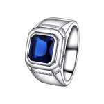 S925 Sterling Silver Fashionable All-match High-grade Blue Gemstone Women's Ring