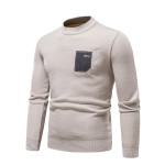 Men's Pasted Letter Embroidered Sweater Half High Neck