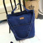 Retro Shoulder Bag Canvas Denim Shopping Bag