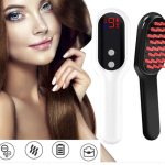 Electric Head Massager Magnetic Therapy Hair Growth Comb Blue Red Light Scalp Massage Brush Relieve Fatigue Pressure LED Display