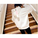 Women's Autumn And Winter Embroidered Cute Rabbit Ear Pocket Hoodie