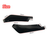 Pair Car Universal Black Rear Bumper Lip Diffuser Splitter Canard Protector US