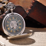 Silver Flap Mechanical Pocket Watch