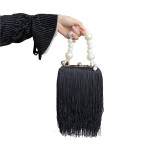 Ins Tassel Underarm Bag Female Pearl Chain Tote