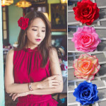 The new red roses flocking cloth headdress hairpin hairpin DIY hair bride wedding high-grade flowers hairpin