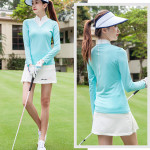 Golf Women's Long-sleeved T-shirt Stand-up Collar Sunscreen Korean Version Of Slim Sports