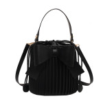 Bowknot Bucket Simple One Shoulder Handbag Fashion