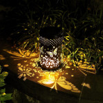 Iron Solar Lantern Butterfly Lamp Lawn Projection