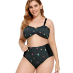 Plus Size Ruched Bikini Floral Printed Swimsuit Europe And America