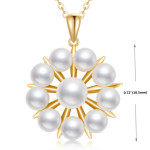 Freshwater Pearl Pendent Necklace in 14K Yellow Gold 