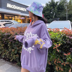 Letters Star Print Hooded Two-color Sweatshirt Men And Women