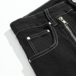 Scimitar Side Zipper Loose Fashion Jeans