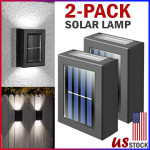 Outdoor Solar 2 LED Deck Lights Path Garden Patio Pathway Stairs Step Fence Lamp