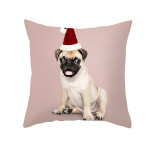 Pet Printing Christmas Peach Skin Fabric Pillow Cover