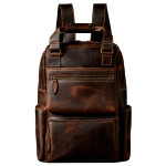 Men's Retro Crazy Horse Leather Backpack