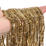 Bracelet Necklace Braided Material Straight Tube Element Piece Gold Loose Beads