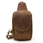 Men's Leather Chest Sports Shoulder Messenger Bag