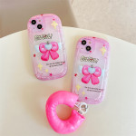 Sweet Love Heart Bow Wrist Band Phone Case