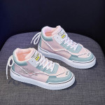 Ins High Top White Shoes Female 2021 Spring New Student Running Shoes Female Korean Flat Street Shoes