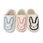 Winter Cute Plush New Three-color Rabbit Slippers