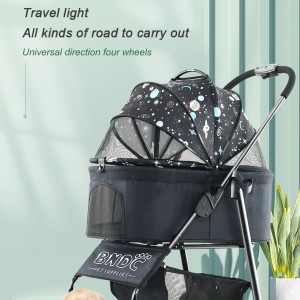 Cat And Dog Stroller Outdoor Wagon Foldable Pet Light Universal Wheel Cart 5.5 Kg Small T Detachable 8 Wheels Pet Trolley