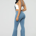 Ladies Denim Fashion Suspender Trousers Slim Fit Overalls