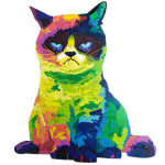 Irregular Rainbow Cat Uncomfortable Cat Wooden Puzzle Board Intelligence Development Toy