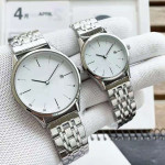 Lovers Watch Belt Steel Belt European And American Simple Two-handed Half-dial Quartz