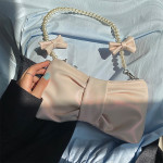 One Shoulder Armpit Bag With Pearl Bow