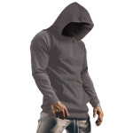 Men's Top Solid Color Long Sleeved Casual Sports Hoodie