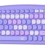 Wireless Cute Computer Bluetooth Keyboard With Typewriter Round Keycap For PC