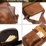 Outdoor Sports Large Capacity Messenger Bag Leather