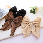 Solid Color Fabric Crumpled Bow Hair Accessory