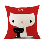 European And American Cartoon Cute Kitten Animal Print Decorative Pillowcase