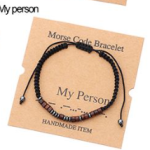 Leather Man Morse Code Bracelet