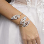 Leaf Opening Bracelet Fashionable Full Diamond