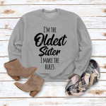 Letter Crew Neck Pullover Long Sleeve Sweater Wish Women's Clothing