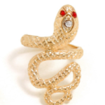 Multi-Piece Ring Ring With Diamonds Exaggerated Emerald Snake-Shaped Joint Ring 7-Piece Set