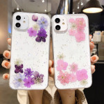 Classic Pinkish-purple Flower Epoxy Dried Flowers Phone Case