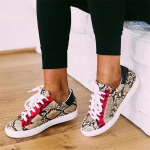 Snakeskin PU Women's Shoes Flat Sneakers Sneakers