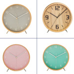 European Style Simple Pointer Wood Quartz Table Clock