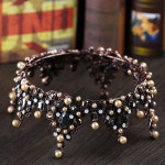 Vintage Pearl Headdress In Diamond-studded Metal