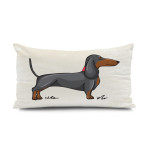 Pillow Back Cartoon Cute Little Dachshund Heat Transfer Print Short Plush Chair Back Backrest