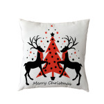 2021new Polyester Pillow Cover Holiday Series Pillow Cover Christmas Ball Christmas Tree Pattern Pillow Without Core