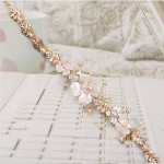 The Bride Wedding Headdress Ornaments Wholesale Pearl Ceramic Golden Hoop Luxury Wedding Headdress Wedding Accessories